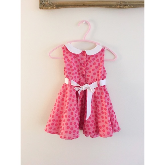 Bolo Brand Pink Polka Dot Baby Dress Size 6 Months Baby Girl Dress - Picture 2 of 3